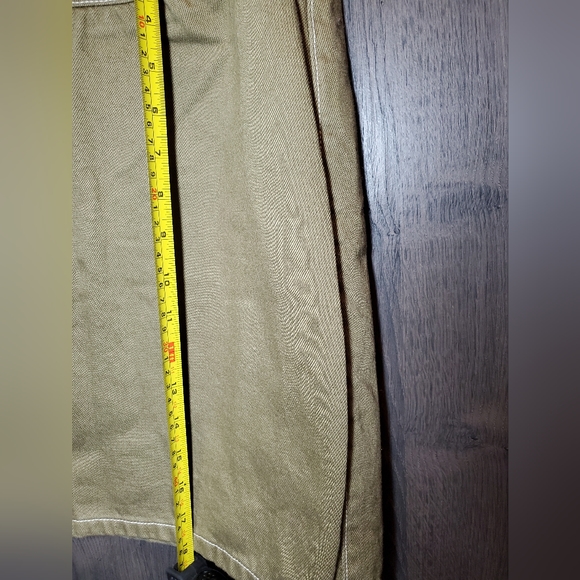 FOREVER 21 Olive Khaki denim mini Skirt Sz XL cotton Retro style mini like new - Picture 5 of 7